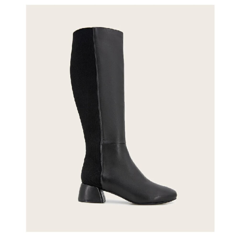 New GENTLE SOULS - Emily Tall Leather Elastic‎ Boot Black Size 6